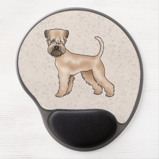 Irish Soft-Coated Wheaten Terrier Cute Dog Beige Gel Mouse Pad (Front)