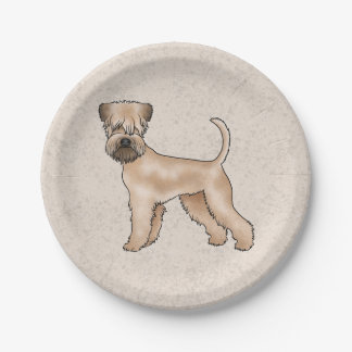 Irish Soft-Coated Wheaten Terrier Cute Dog Beige Paper Plates