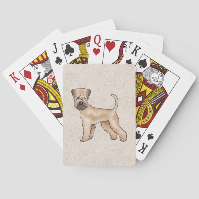 Irish Soft-Coated Wheaten Terrier Cute Dog Beige Poker Cards (Back)