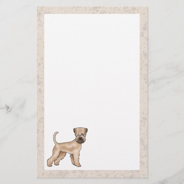 Irish Soft-Coated Wheaten Terrier Cute Dog Beige Stationery (Front)