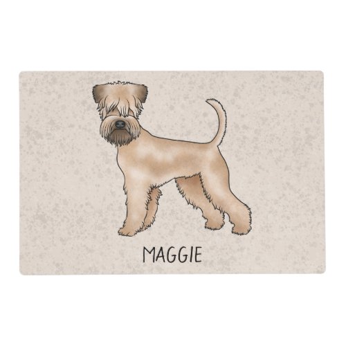 Irish Soft_Coated Wheaten Terrier Dog And Pet Name Placemat