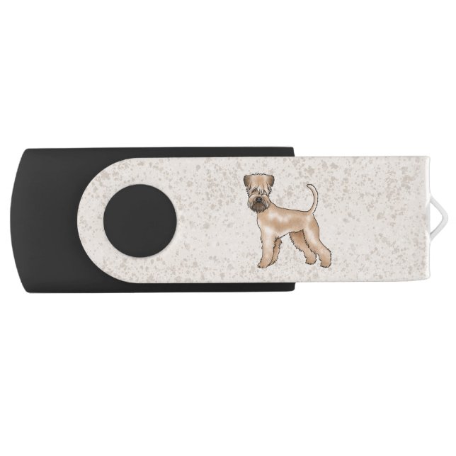 Irish Soft-Coated Wheaten Terrier Dog Standing Flash Drive (Front)