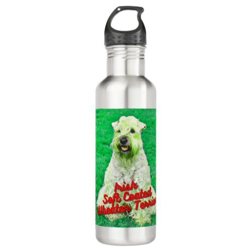 Irish Soft Coated Wheaten Terrier In Grass Stainless Steel Water Bottle