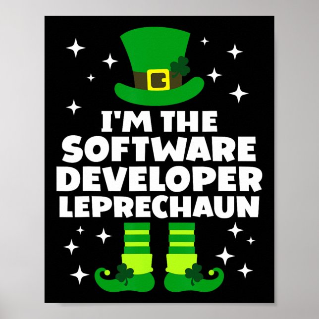 Irish Software Developer Leprechaun St Patricks Da Poster (Front)