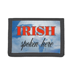 Irish spoken here cloudy earth trifold wallet