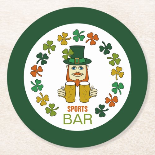 Irish Sports Bar PubBrewery Round Paper Coaster
