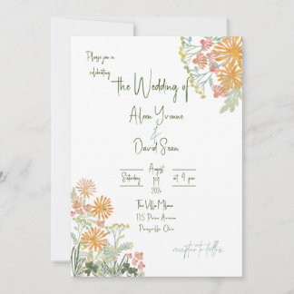 Irish Springtime Daisies Wedding Invitation