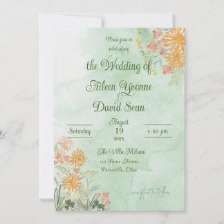 Irish Springtime Daisies Wedding Invitation