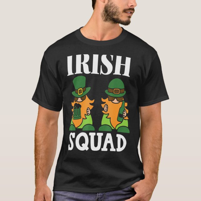 Irish Squad St Patricks Day Leprechauns Drinking L T-Shirt (Front)