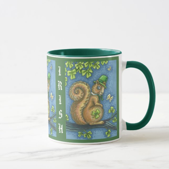 IRISH SQUIRREL ST. PATRICK'S DAY MUG Green (Right)