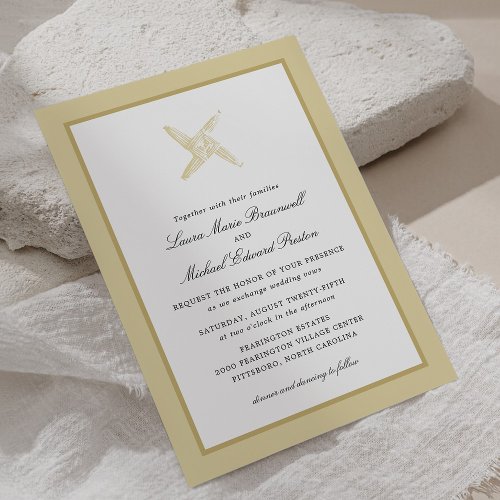 Irish St Brigids Cross Wedding Invitation