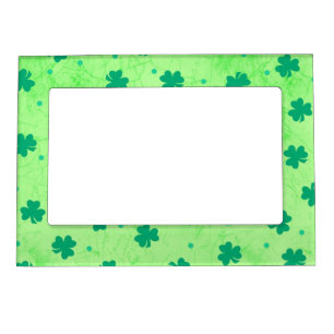 Irish St. Patrick Day Shamrock Pattern Photo Magnetic Picture Frame