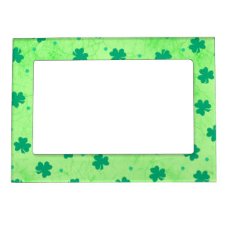 Irish St. Patrick Day Shamrock Pattern Photo Magnetic Picture Frame