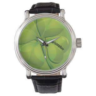 Irish St. Patrick’s Day Green Shamrock Personalize Watch