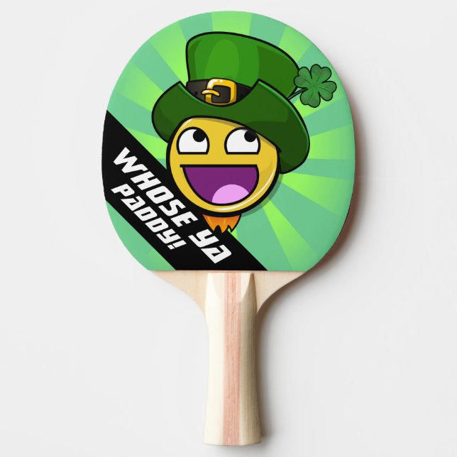 Irish St. Patrick's Day Awesome Face Meme Ping-Pong Paddle (Front)