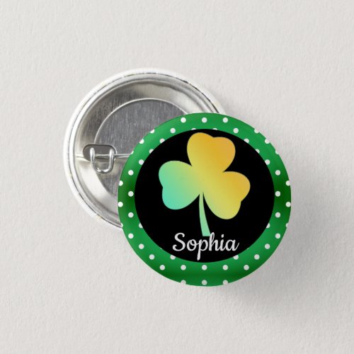 Irish St Patricks Day Custom Designed Shamrock Button