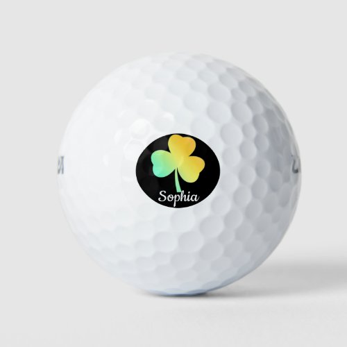 Irish St Patricks Day Custom Designed Shamrock Golf Balls