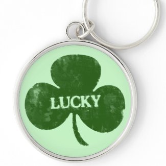 Irish St. Patrick's Day Grunge Clover Keychain keychain