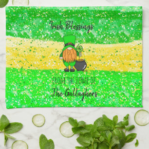 Irish St Patrick's Day Leprechaun Gnome Seasonal Kitchen Towel