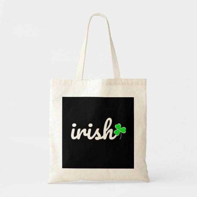 Irish St.. Patrick's Day Lucky Shamrock Tote Bag (Front)