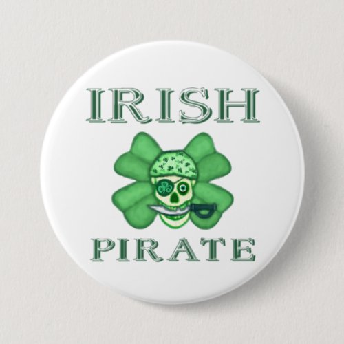 Irish St Patricks Day Pirates Button