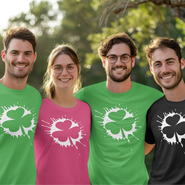 Irish St Patricks Day Shamrock White T-Shirt (Irish St Patricks Day Shamrock White T-Shirt by Ricaso. Available in different colors & styles)