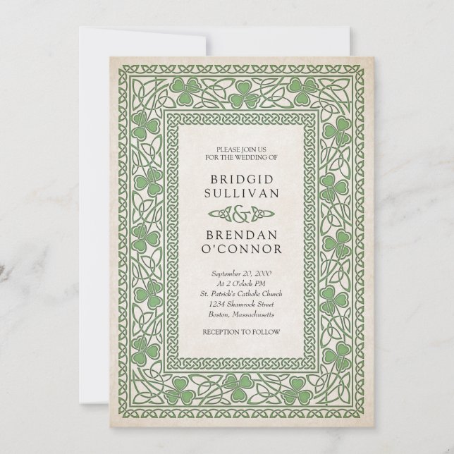 Irish St. Patrick's Wedding Invitation (Front)