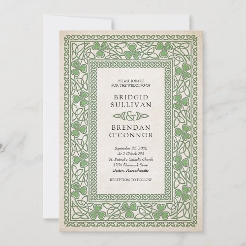 Irish St Patricks Wedding Invitation