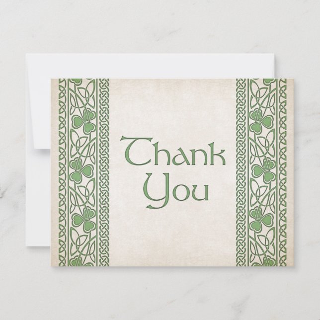 Irish St. Patrick's Wedding Thank You Card (Front)