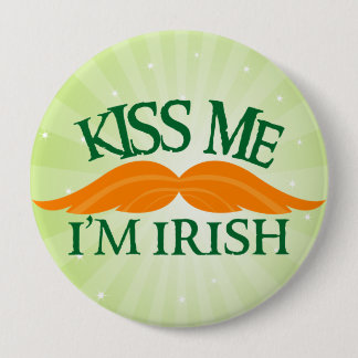 Irish-Stache Pinback Button