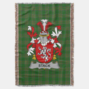  Irish Stack Coat of Arms Family Crest Ireland Throw Blanket