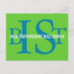 Irish Staffordshire Bull Terrier Monogram Postcard