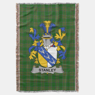  Irish Stanley Coat of Arms Family Crest Ireland Throw Blanket