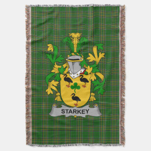  Irish Starkey Coat of Arms Family Crest Ireland Throw Blanket