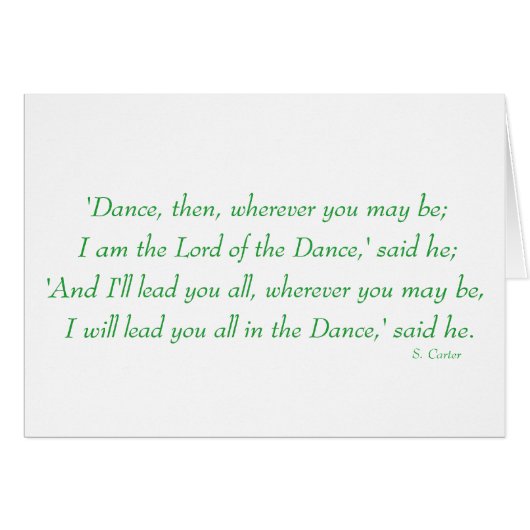 Irish Step Dance - Lord of the Dance Chorus Cards (Front Horizontal)