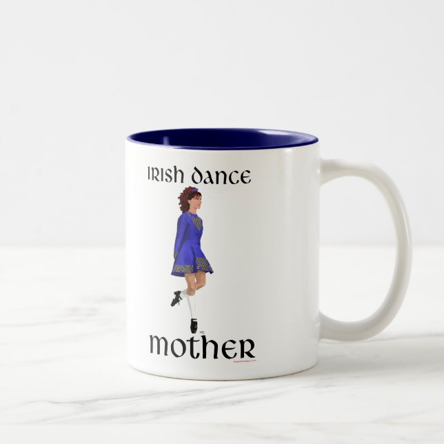 Irish Step Dance Mother - Blue Hard Shoe Two-Tone Coffee Mug (Right)