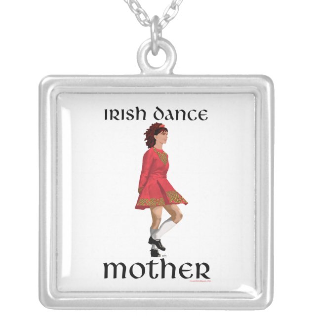 Irish Step Dance Mother Necklace - Red (Front)