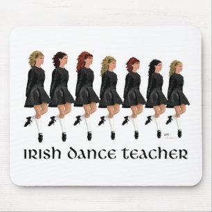 Irish Step Dance Teacher - Black Line Mouse Pad