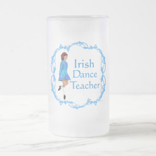 Irish Step Dance Teacher - Blue Frosted Glass Beer Mug