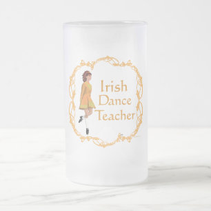 Irish Step Dance Teacher - Gold Frosted Glass Beer Mug