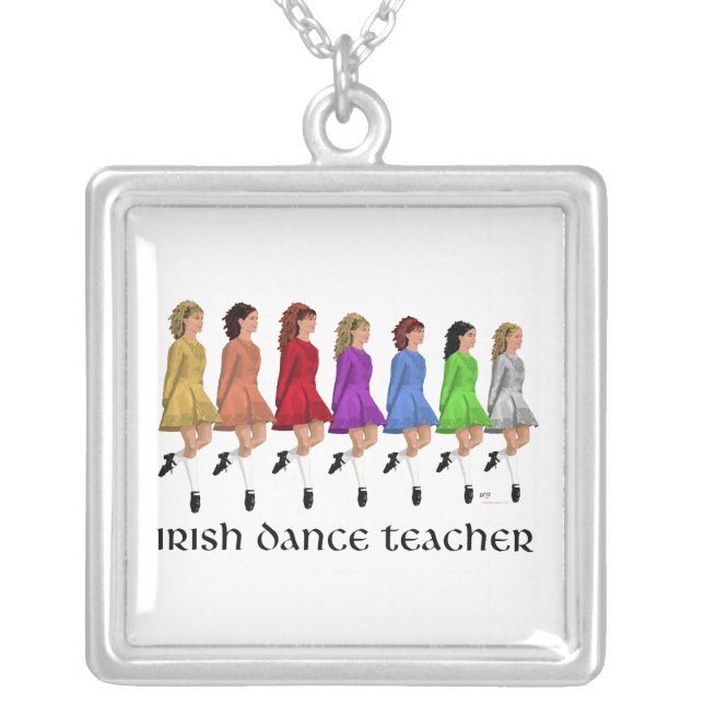 Irish Step Dance Teacher Necklace - Rainbow (Front)