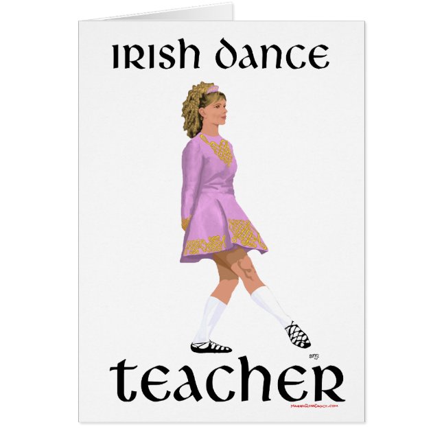 Irish Step Dance Teacher - Pink Soft Shoe Cards (Front)