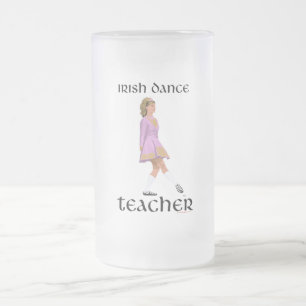 Irish Step Dance Teacher - Pink Soft Shoe Frosted Glass Beer Mug