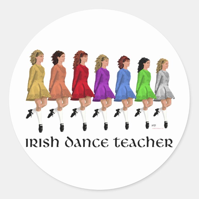 Irish Step Dance Teacher   Rainbow Round Stickers