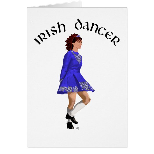 Irish Step Dancer - Blue Dress Cards (Front)