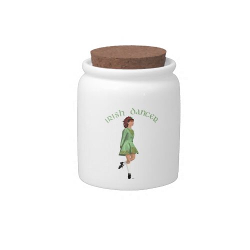 Irish Step Dancer _ Green Candy Jar