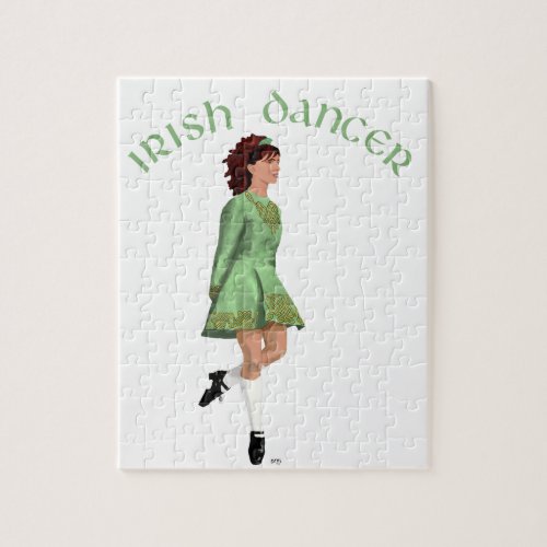 Irish Step Dancer _ Green Jigsaw Puzzle