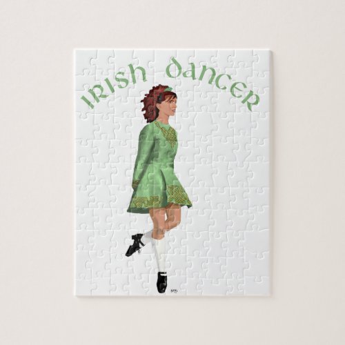 Irish Step Dancer _ Green Jigsaw Puzzle