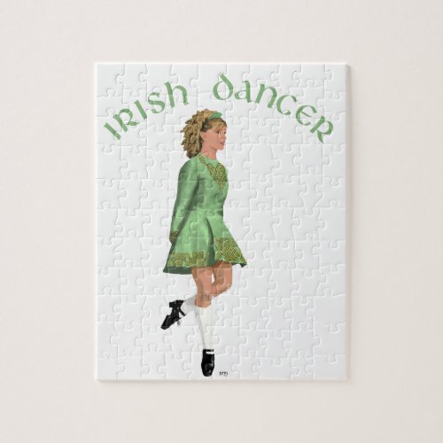 Irish Step Dancer _ Green Jigsaw Puzzle