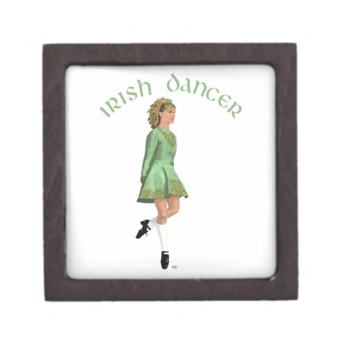 Irish Step Dancer _ Green Keepsake Box